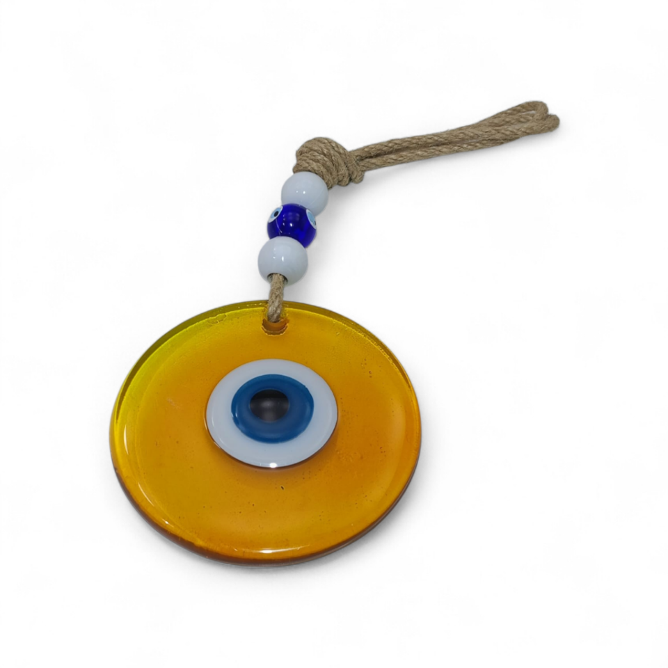 Kasik Nazar Boncuğu Füzyon Cam Turuncu 12 Çap (Transparan, 8 mm)