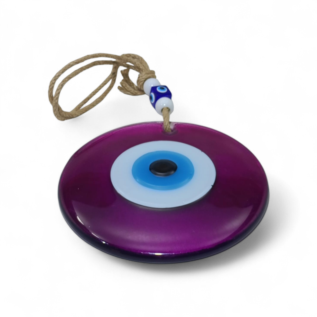 Klasik Nazar Boncuğu Füzyon Cam Lila 16 Çap (Transparan, 11 mm)