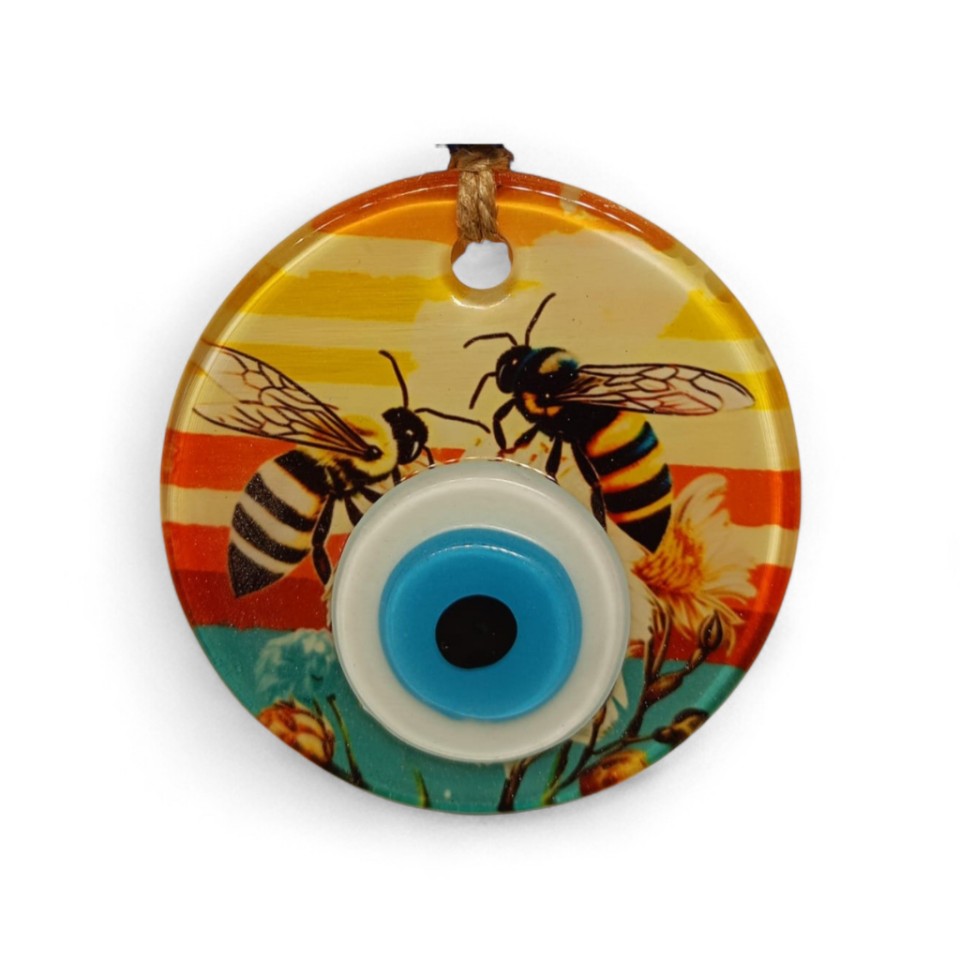 Arılar Nazar Boncuğu Füzyon Cam 7 Çap 4 mm