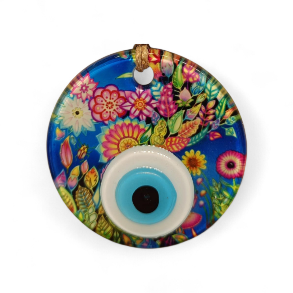 Çiçekler Nazar Boncuğu Füzyon Cam 7 Çap 4 mm