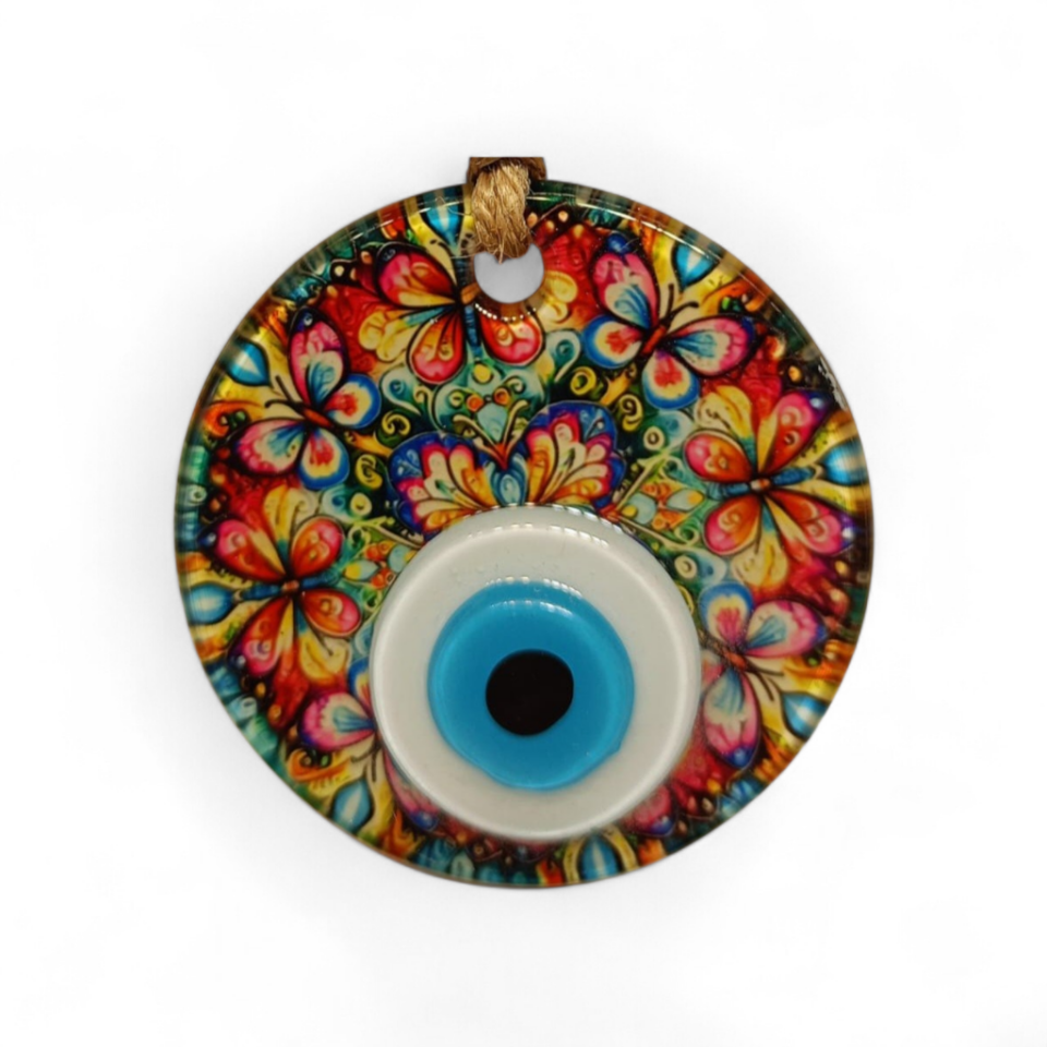 Kelebekler Nazar Boncuğu Füzyon Cam 7 Çap 4 mm