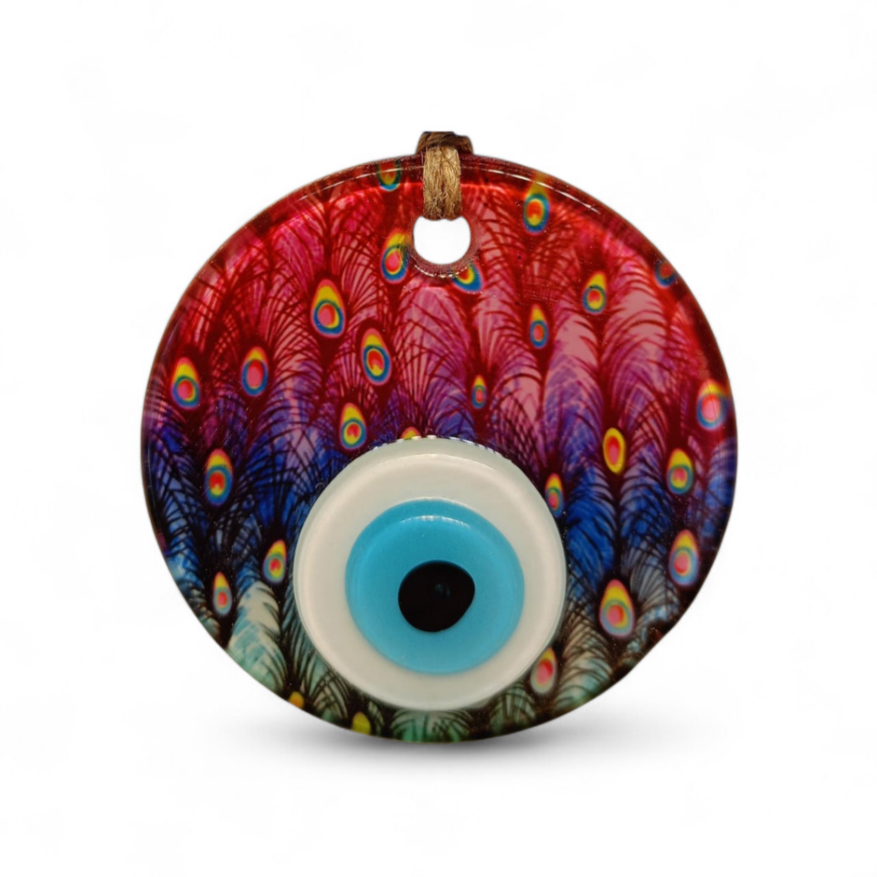 Kırmızı Tüy Nazar Boncuğu Füzyon Cam 7 Çap 4 mm