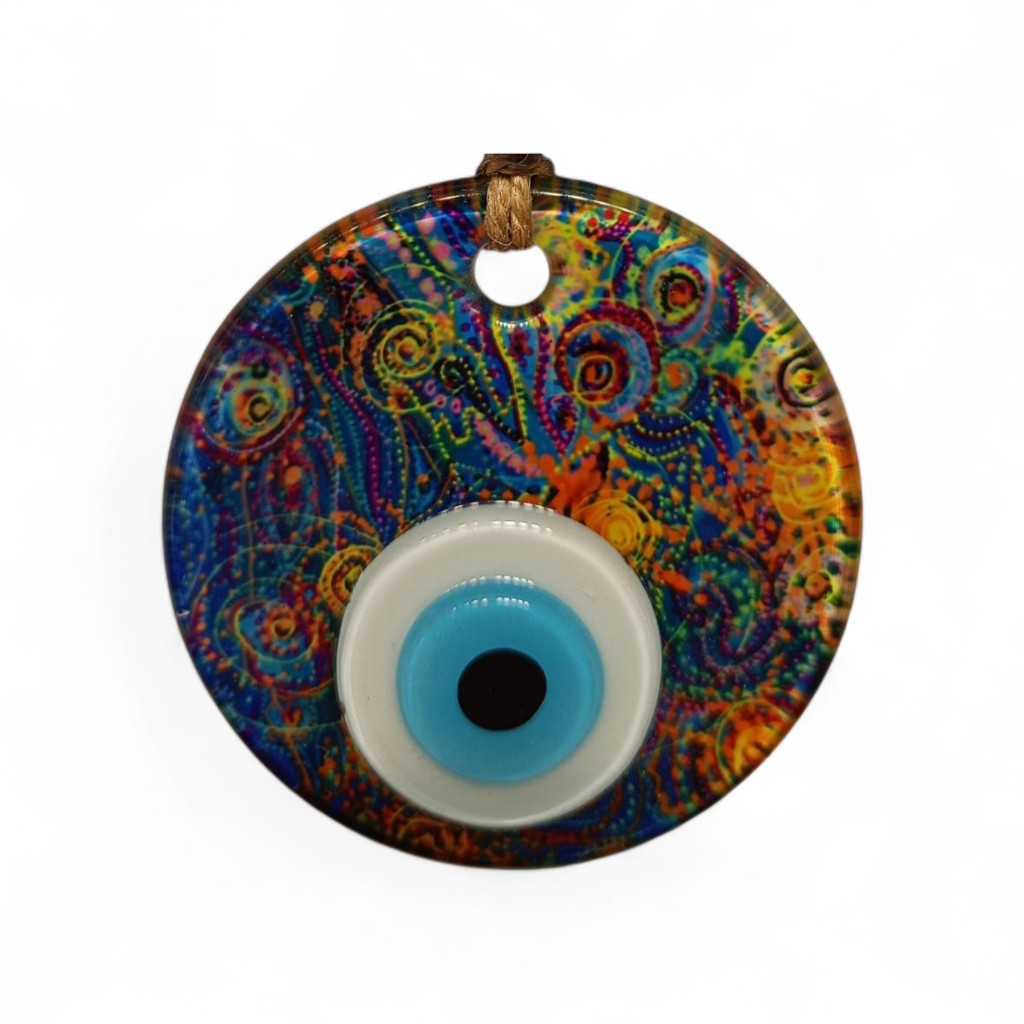 Renkler Nazar Boncuğu Füzyon Cam 7 Çap 4 mm