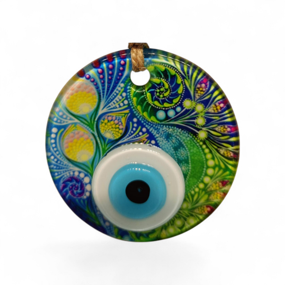 Tomurcuk Nazar Boncuğu Füzyon Cam 7 Çap 4 mm