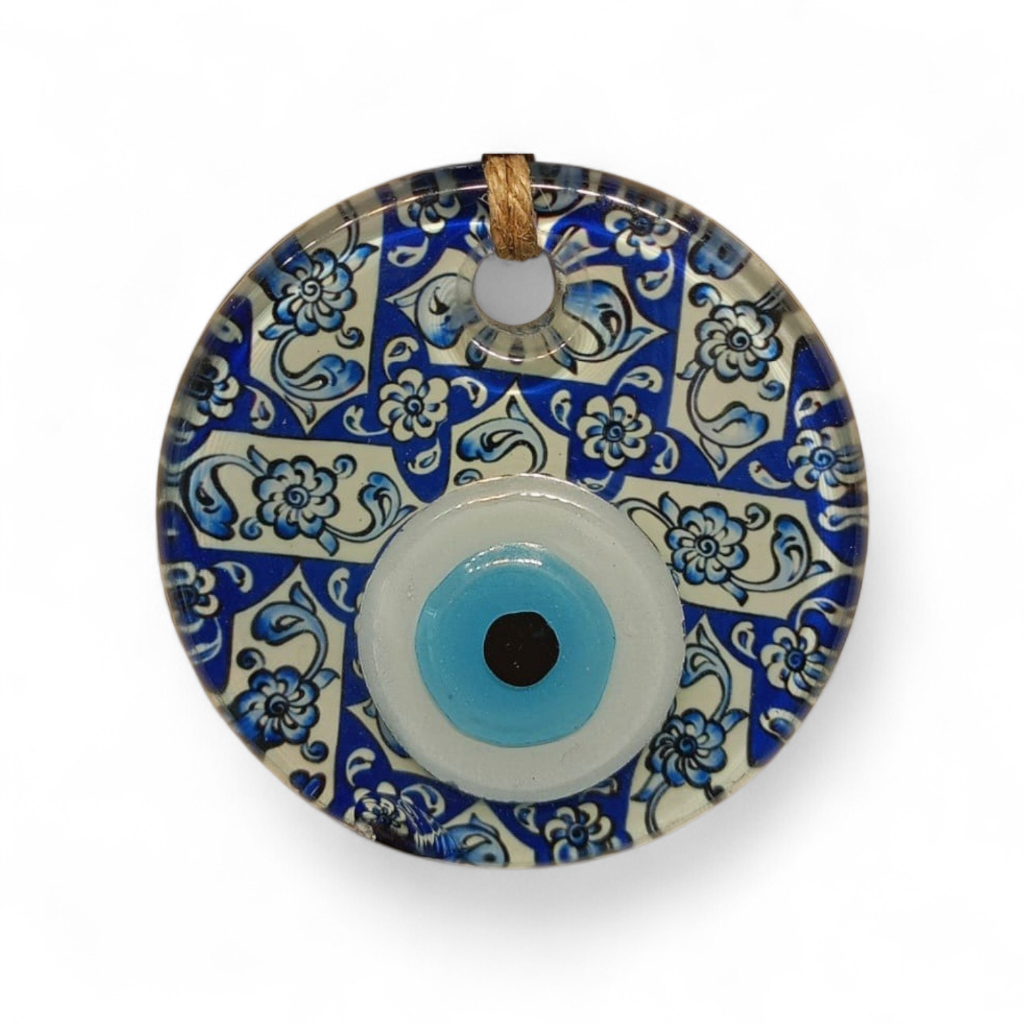 Mavi Çini Nazar Boncuğu Füzyon Cam 7 Çap 8 mm