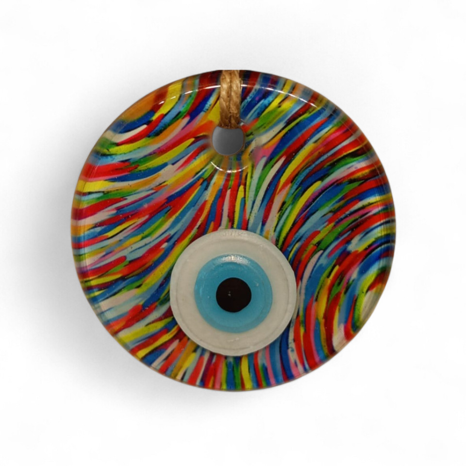 Renkler Nazar Boncuğu Füzyon Cam 7 Çap 8 mm