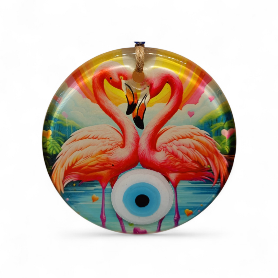 Flamingo Nazar Boncuğu Füzyon Cam 10 Çap 8 mm