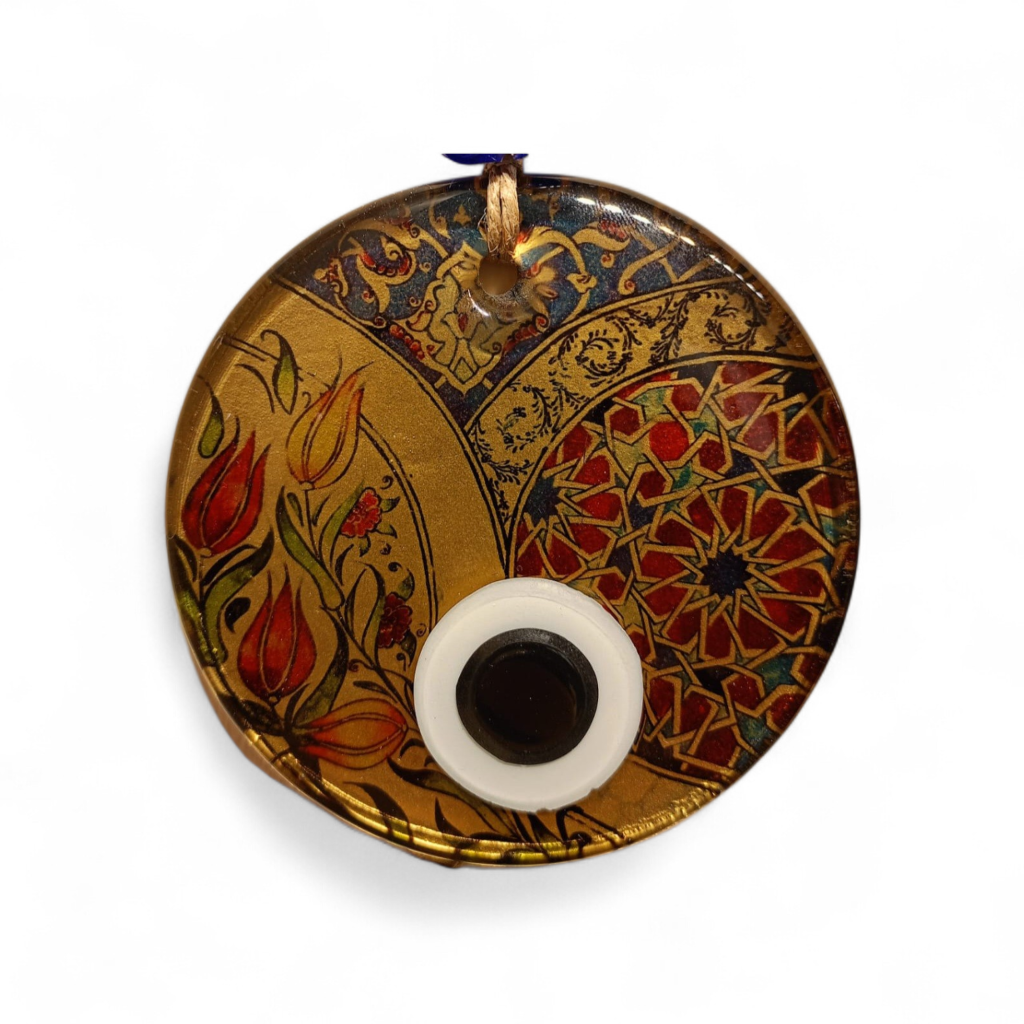 Gold Saray Nazar Boncuğu Füzyon Cam 10 Çap 8 mm