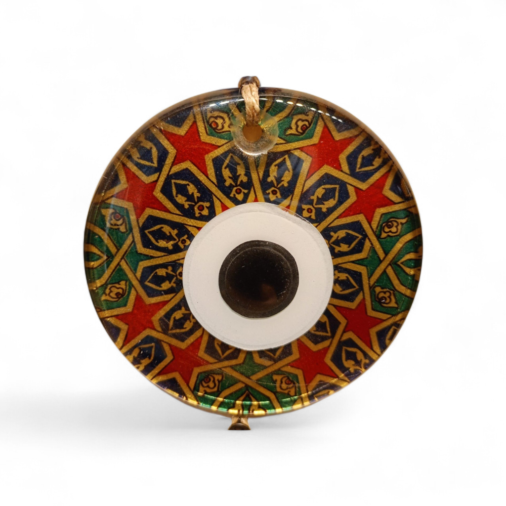 Gold Yıldız Nazar Boncuğu Füzyon Cam 10 Çap 8 mm