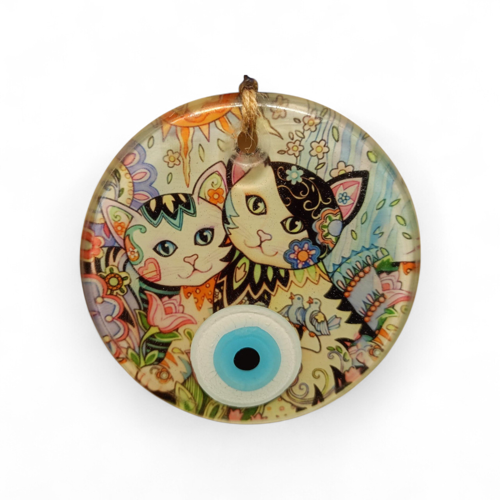 Kedi Nazar Boncuğu Füzyon Cam 10 Çap 8 mm
