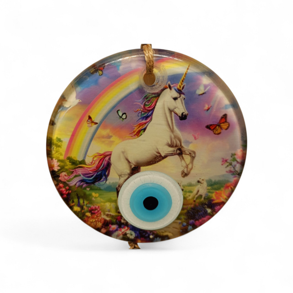 Unicorn Nazar Boncuğu Füzyon Cam 10 Çap 8 mm