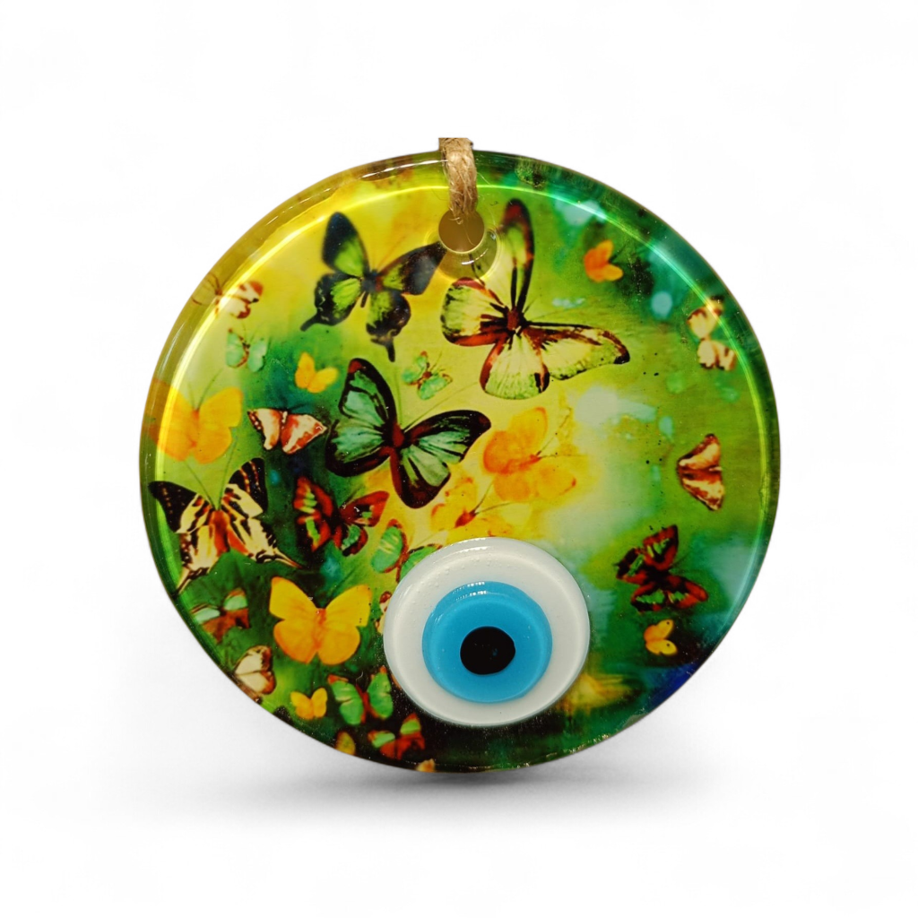 Kelebekler Nazar Boncuğu Füzyon Cam 10 Çap 4 mm