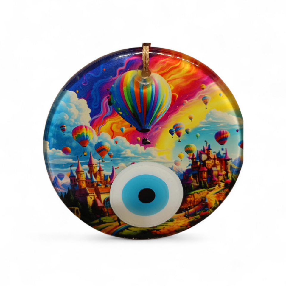 Kapadokya Nazar Boncuğu Füzyon Cam 12 Çap 8 mm