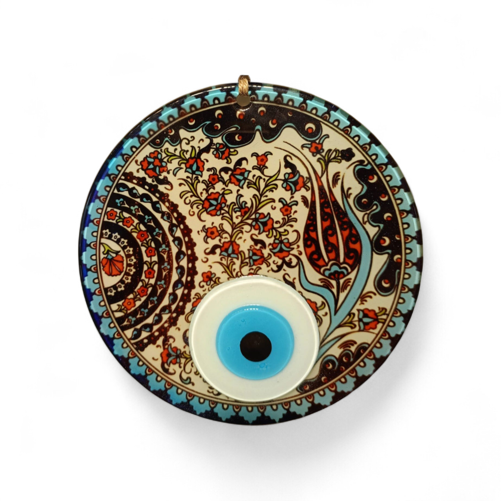 Çini Lale Nazar Boncuğu Füzyon Cam 16 Çap 4 mm