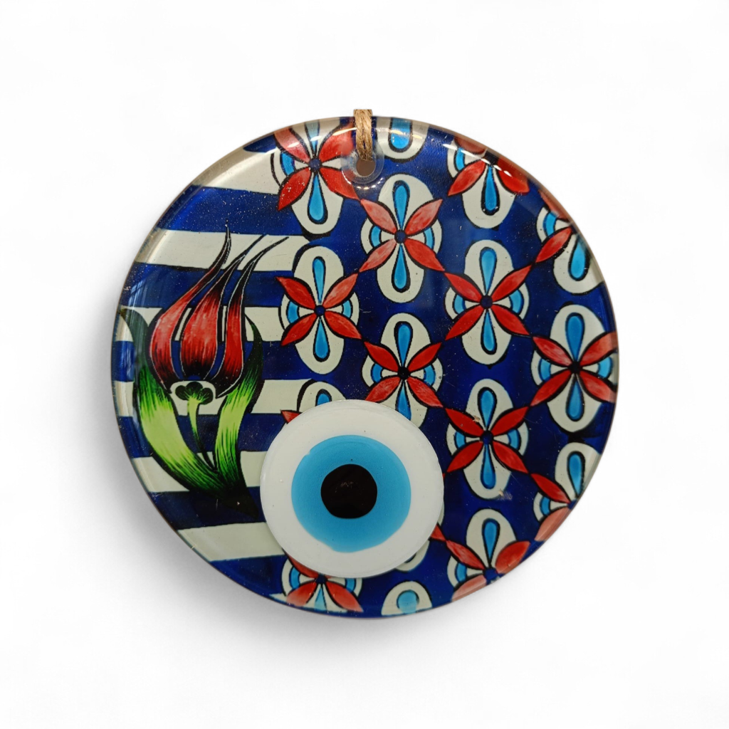 Tekli Lale Nazar Boncuğu Füzyon Cam 16 Çap 8 mm