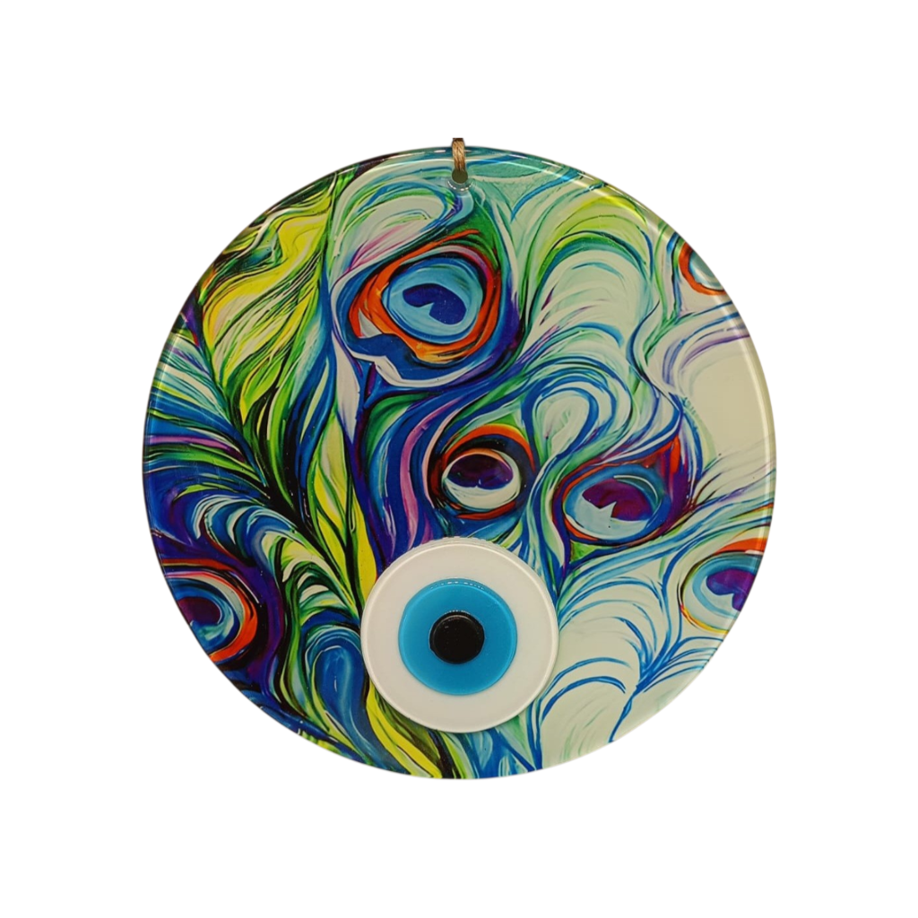 Ebruli Nazar Boncuğu Füzyon Cam 23 Çap 4 mm