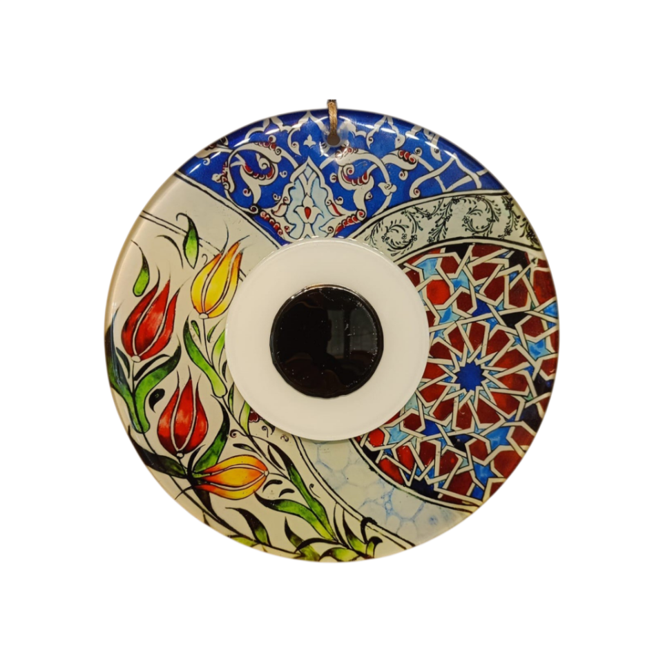 Lale Bahçesi Nazar Boncuğu Füzyon Cam 23 Çap 8 mm