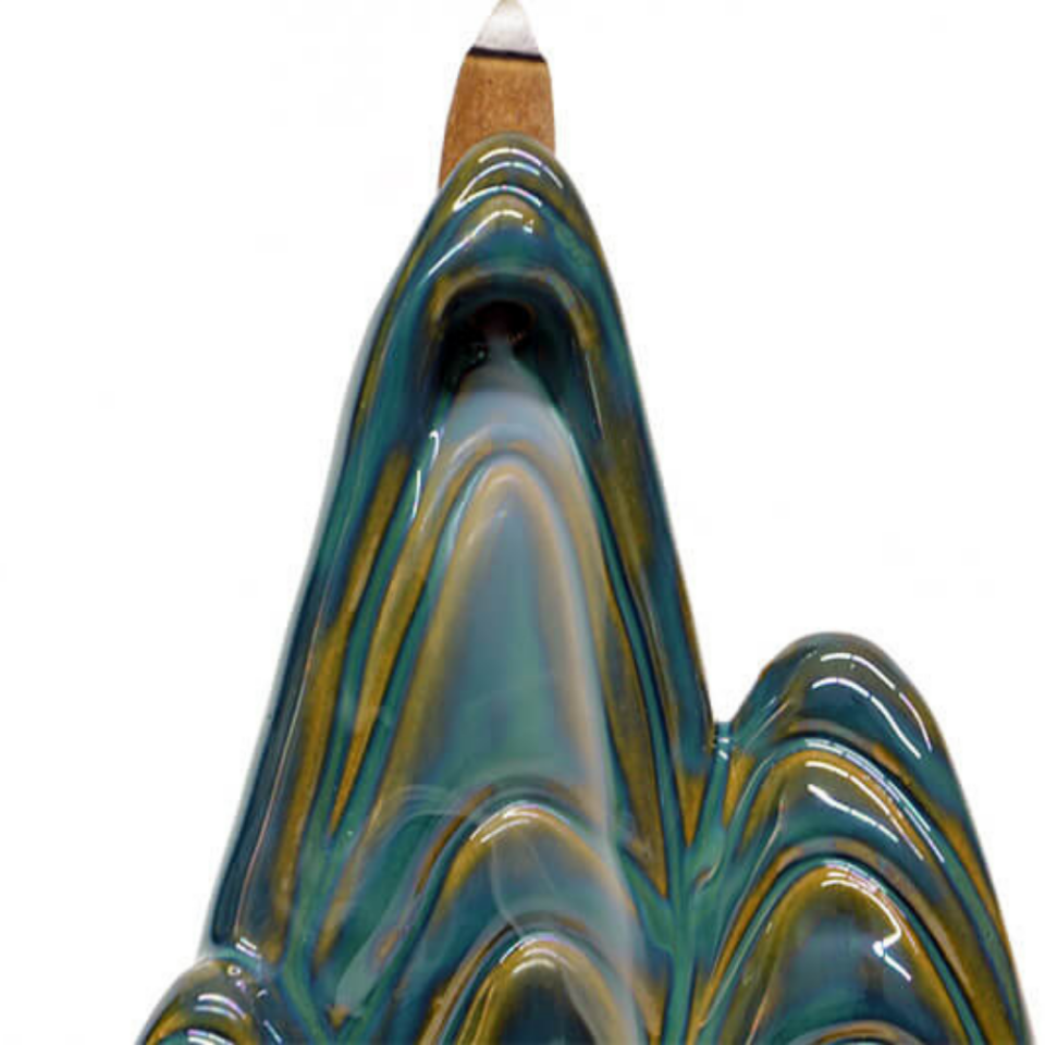 Seramik Dağ Geri Akış Tütsülük (Büyük) ( 3 Adet Tütsü Hediye)