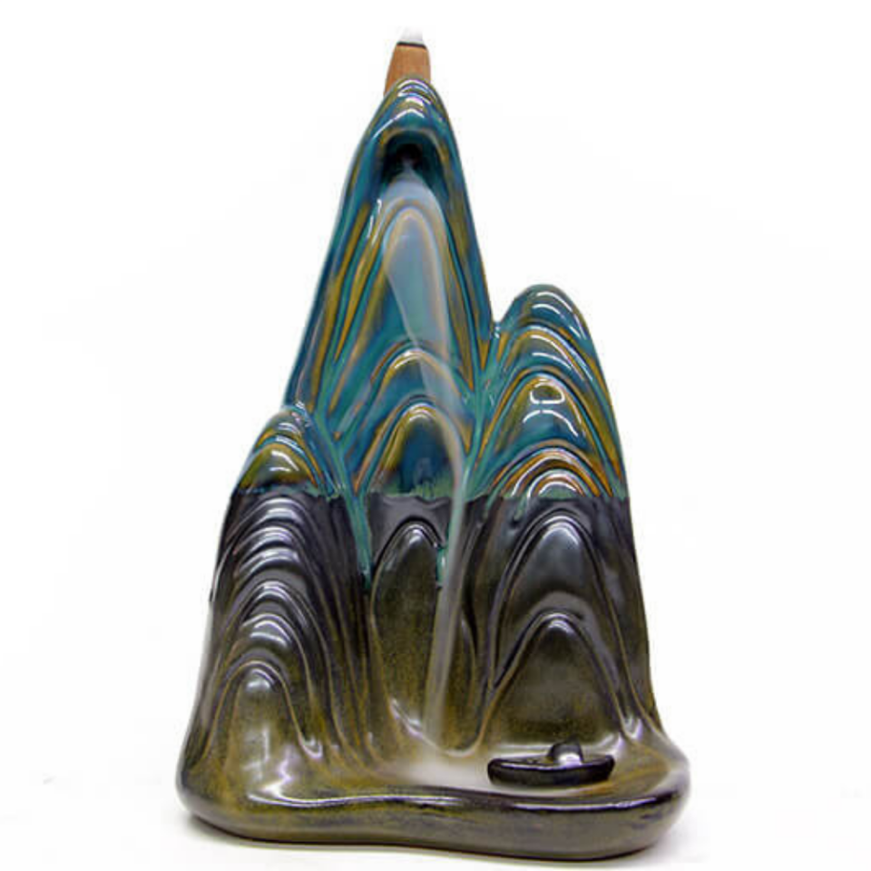 Seramik Dağ Geri Akış Tütsülük (Büyük) ( 3 Adet Tütsü Hediye)