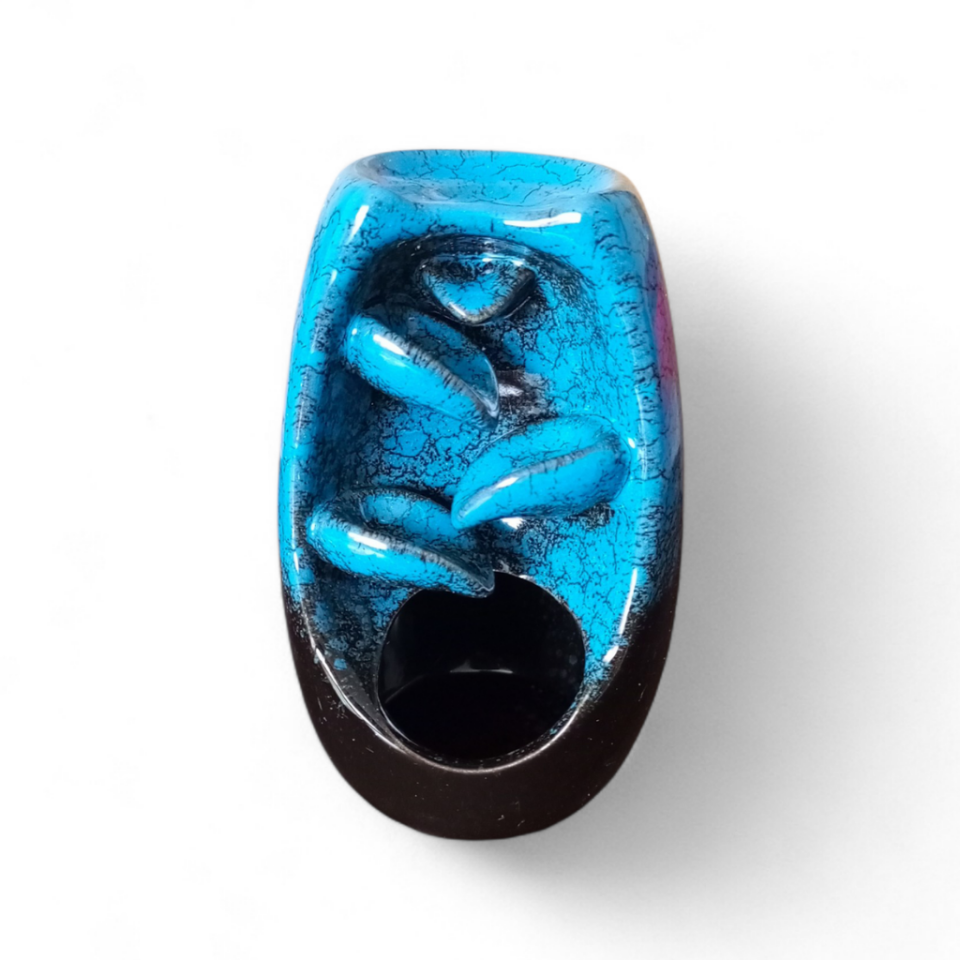 Seramik Yaprak Şelale Geri Akış Tütsülük (3 Adet Tütsü Hediye)