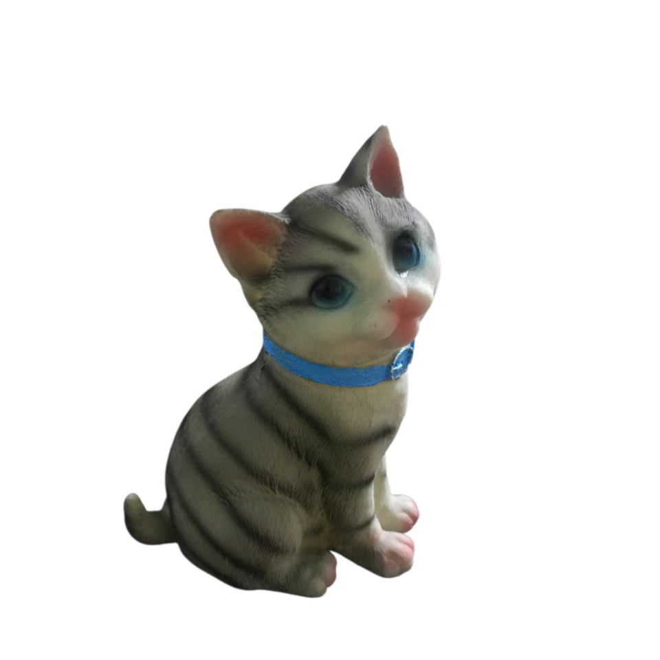 Dekoratif Gri Kedi Biblosu