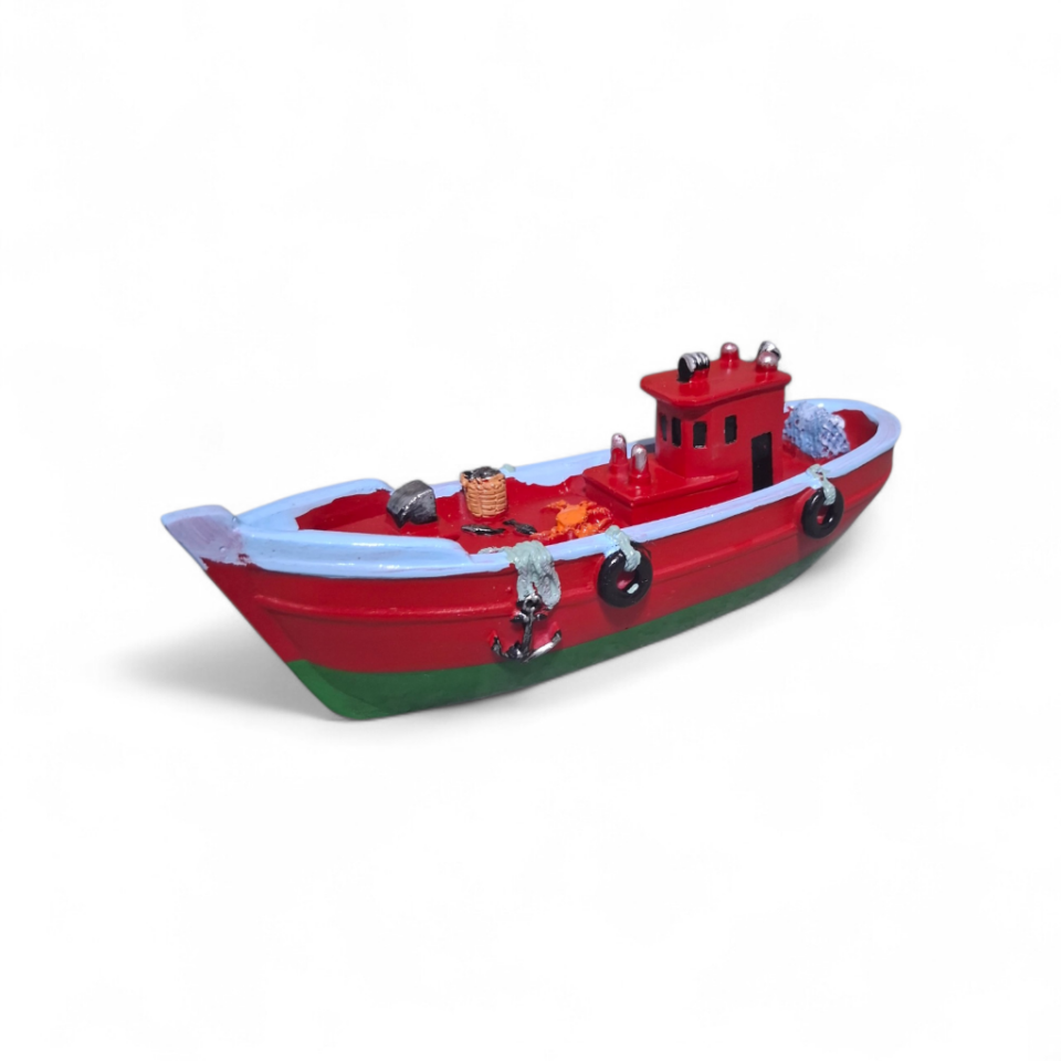 Dekoratif Balıkçı Tekne Biblosu (Kırmızı)