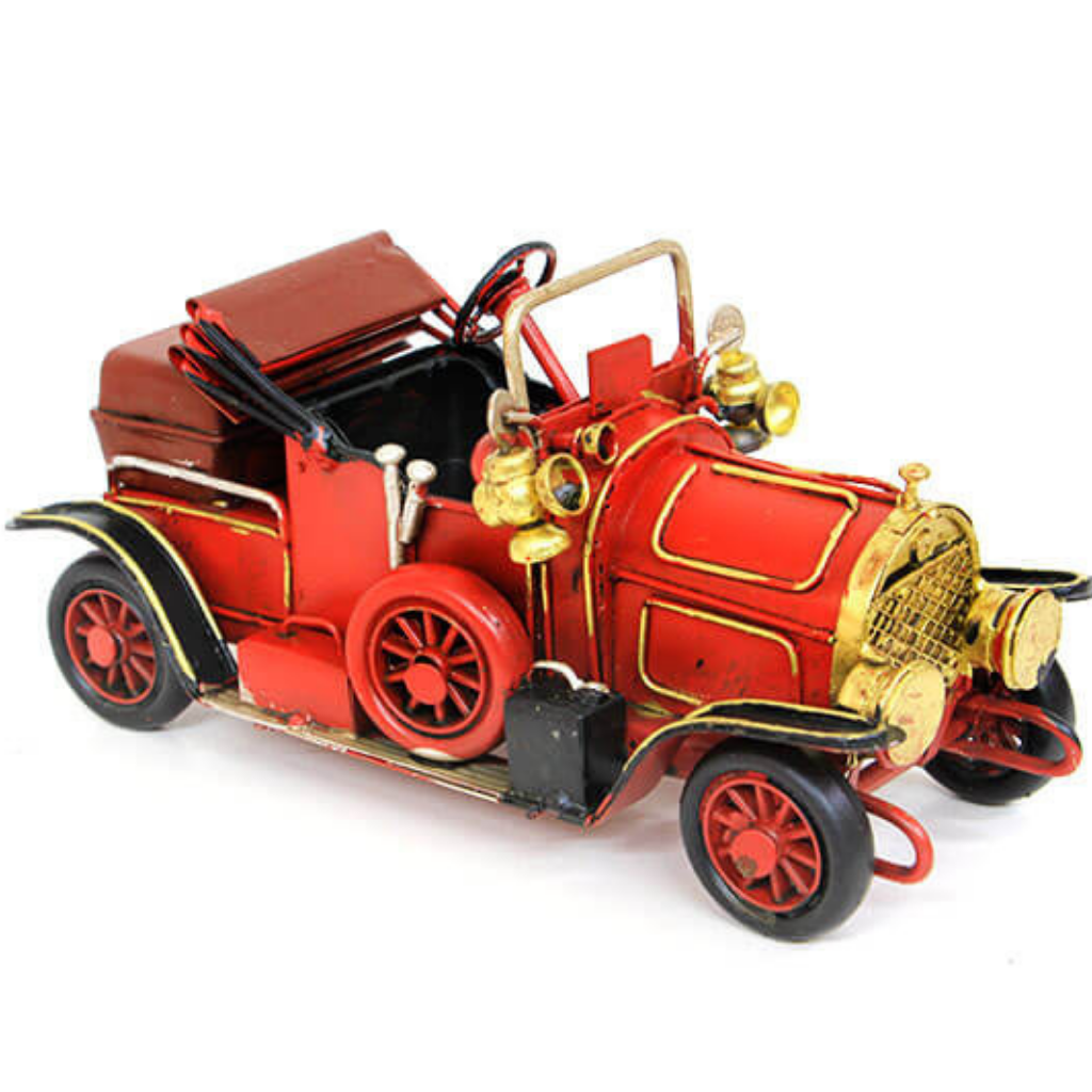 Nostaljik El Yapımı Kırmızı Retro Metal Araba