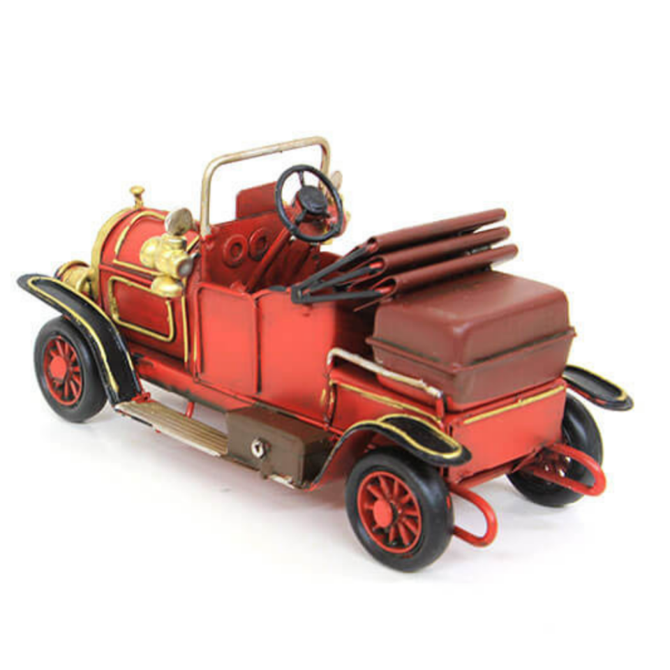 Nostaljik El Yapımı Kırmızı Retro Metal Araba